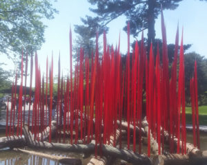 Chihuly - Red Reeds on Logs at NY Botanical Garden