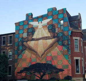 The ‘I Am Because We Are’ mural at Duquesne University in Pittsburgh